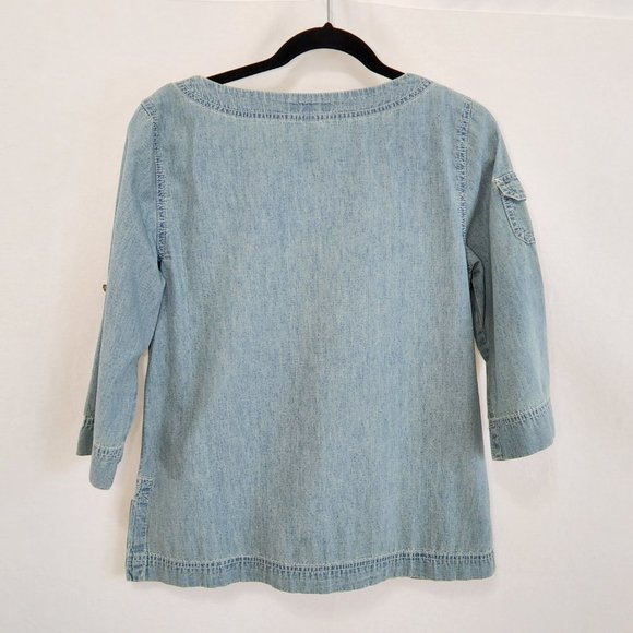 Vintage LRL JEANS CO. RALPH LAUREN Denim Tunic/Shirt Loose Fit Size M Exc. Cond. - Picture 4 of 16